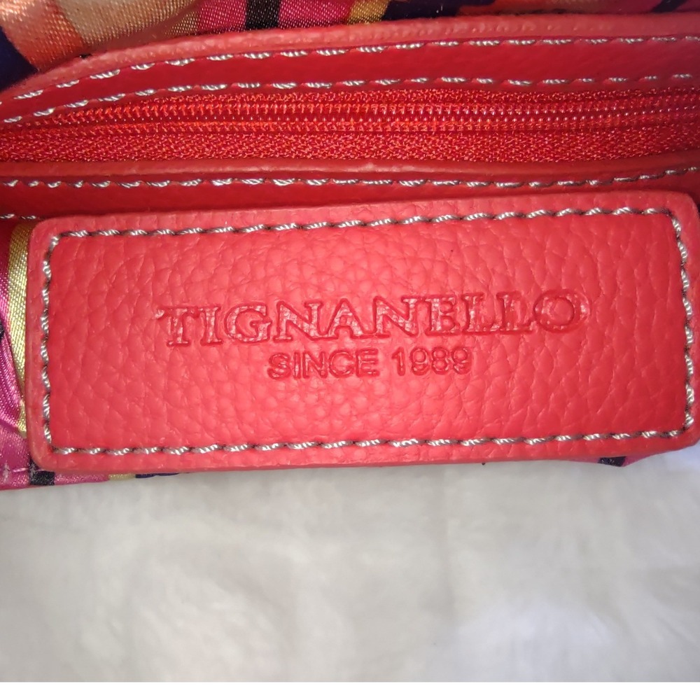Tignanello Poppy Red Leather Flap Crossbody Convertible Bag T79940 NEW - Picture 9 of 11